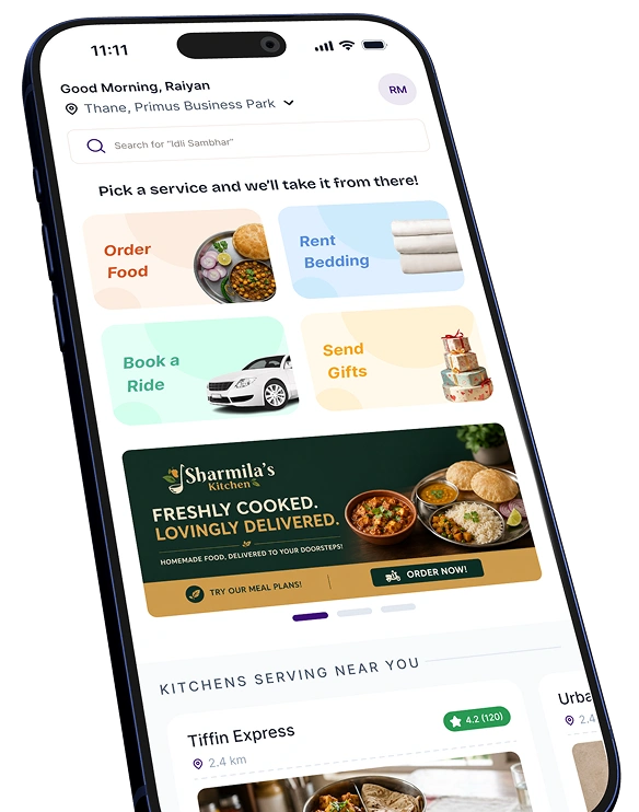 Appdid mobile app screen showing a service selection home screen